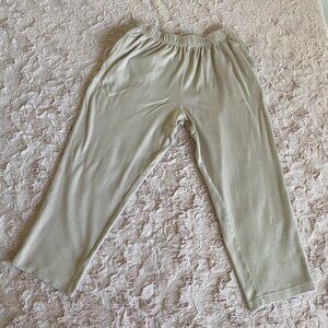 Woman Within Biege Petite Large L Pull-On Pants Stretch Elastic Waist Loungewear